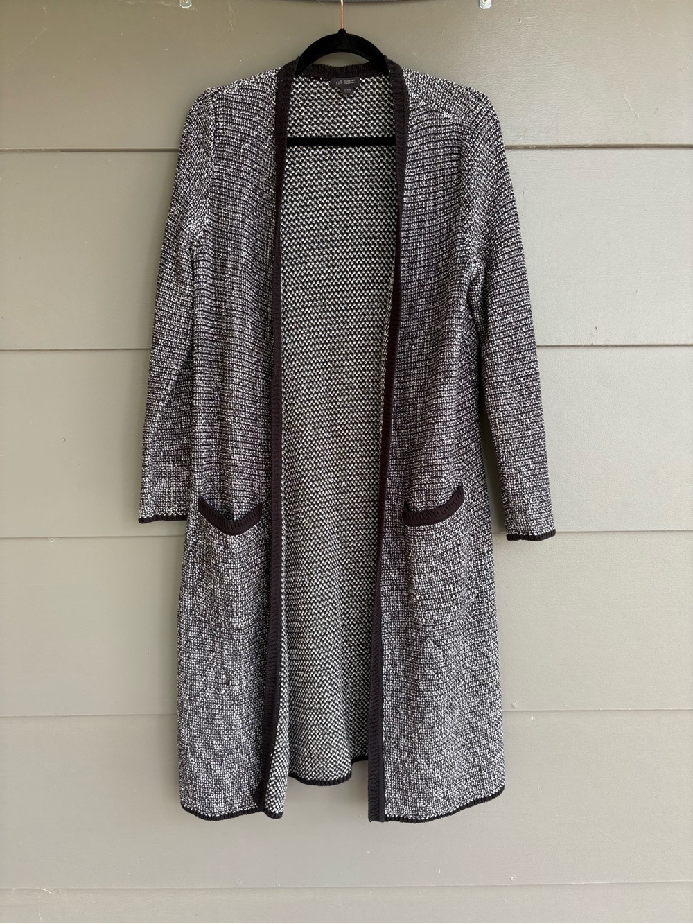 J. Jill Tweed Knit Open Front Duster Cardigan